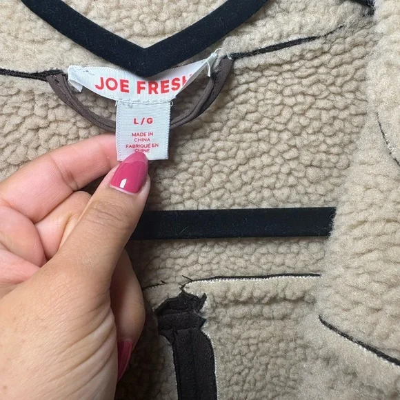 Joe Fresh Brown Faux-Shearling Jacket with Cream Lining - Picture 4 of 4